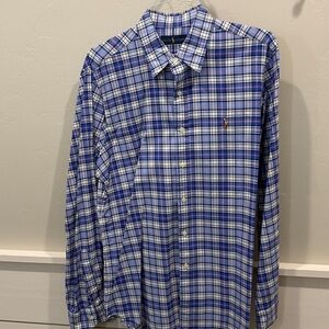 Ralph Lauren Navy and Cream Plaid Shirt